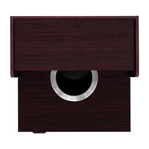 Flash Furniture Trash Can Enclosure, 32 Gallon, Mahogany | 8" Drop Hole, Tray Shelf, Swing Door, Commercial Grade - color: Mahogany