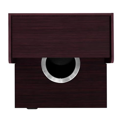 Flash Furniture Trash Can Enclosure, 32 Gallon, Mahogany | 8" Drop Hole, Tray Shelf, Swing Door, Commercial Grade - color: Mahogany