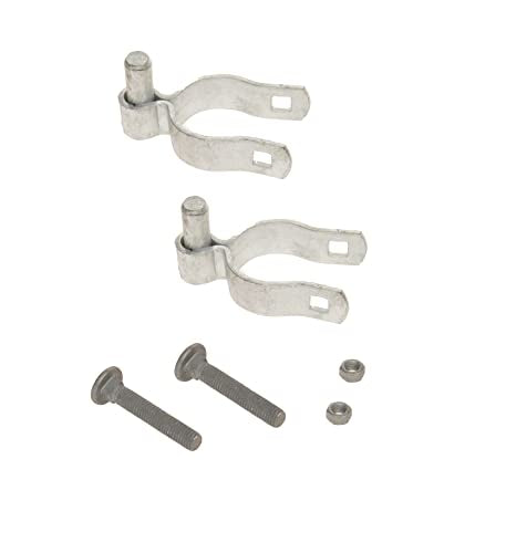 2 Pack Chain Link Fence Frame Gate Post Male Hinge with Bolts and Nuts (1-3/8 Inch) - size: 1-3/8 Inch