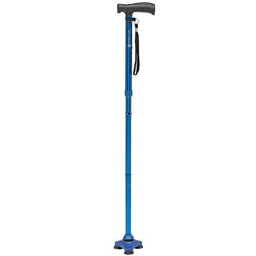 HurryCane Freedom Edition Foldable Walking Cane with T Handle - color: Blue, size: 1 Count (Pack of 1)