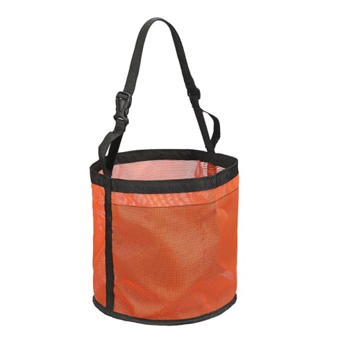 Horse Feed Bag, Horse Muzzle Hay Bags with Adjustable Strap Nylon Mesh Waterproof Bottom Grain Horses Bag, (Orange, L,1 Pcs), Intended for Feeding Grain/Powder/Hay - color: Orange, size: L