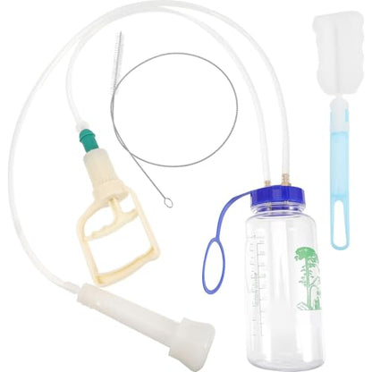 Yardwe Manual Milking Machine for Cows and Goats, Portable Hand Vacuum Pump Milking Kit with Single Teat Pump for Farm and Home Use, 1000ML