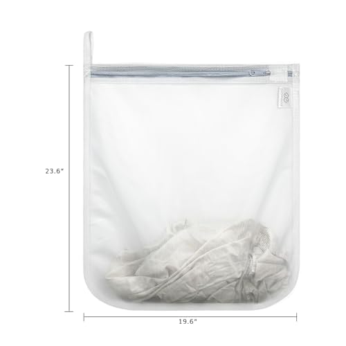 PROMEED Reusable Mesh Laundry Bag for Delicates, Large Size Wash Bag for Mulberry Silk Pillowcase Fitted Sheet Flat Sheet,1Pc Washing Machine Wash Bags for Shirt,Blouse,Underwear,Baby Clothes(20"x24")