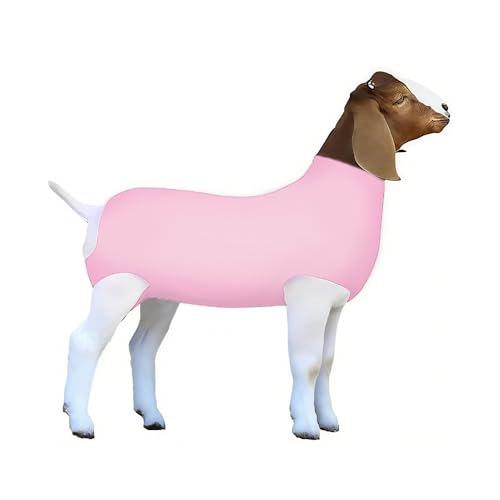 Spandex Goat Tube for Show Goats - Show Livestock Supplies: Goat Covers & Blankets (Pink, Medium) - color: pink, size: Medium