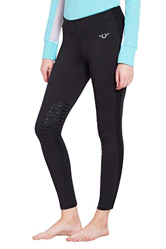 TuffRider Women's Ventilated Schooling Tights - color: Black/Black, size: Medium
