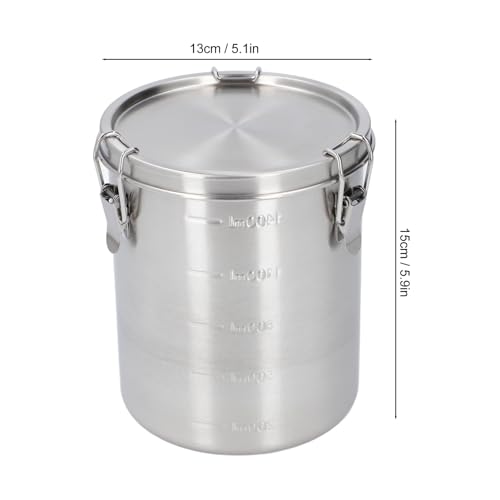 Airtight Small Pet Food Storage Container, Stainless Steel 1400ML - color: 1400ML
