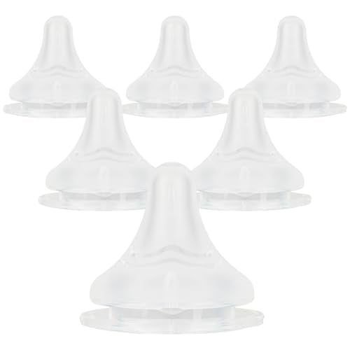 Silicone Nipples(M) for Lansinoh Baby Bottles,Replacement Bottle Nipple,3m+,Meudim Flow, 6 Count - color: 3m+,M, 6 counts