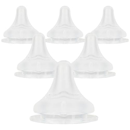 Silicone Nipples(M) for Lansinoh Baby Bottles,Replacement Bottle Nipple,3m+,Meudim Flow, 6 Count - color: 3m+,M, 6 counts