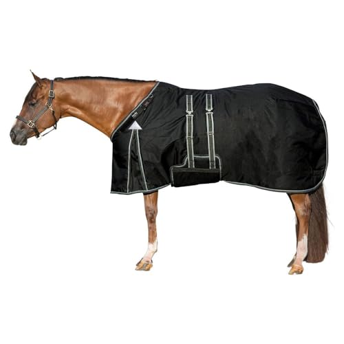 Challenger II V-Free Adjusta-Fit Closed Front Bellyband Turnout Blanket | Wither Relief | Waterproof & Windproof Horse Blankets | Winter Horse Blanket - size: 80, style: Heavyweight (380 gm)