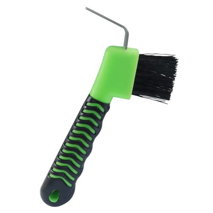 Litoexpe 1 Pcs Green Horse Hoof Pick with Brush - color: Green