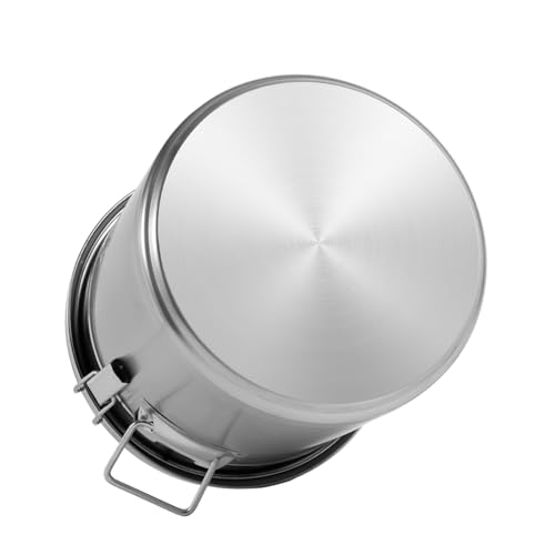 5.5Gal Stainless Steel Canister with Airtight Lid 26-35Lbs Flour Storage Containers for Kitchen Metal Rice Bucket Coffee Canister Dog Food Container Milk Can w/Handles & Sealing Buckles (21L) - color: 21L