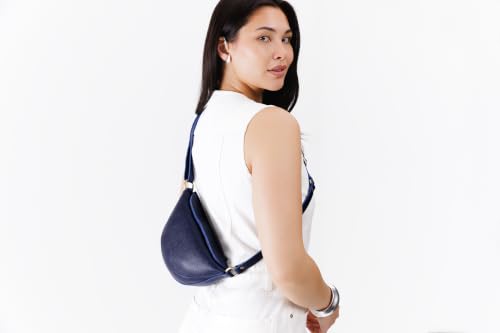 Portland Leather Goods Koala Sling Bag - Adjustable Full-Grain Leather - color: Cobalt, size: Large