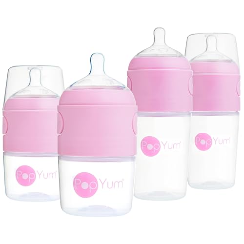 PopYum Pink Formula Making Baby Bottle Starter Set, 4-Pack - color: Pink, size: 5 & 9 Ounce (Pack of 4)