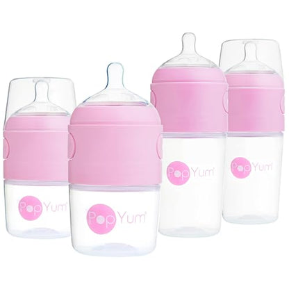PopYum Pink Formula Making Baby Bottle Starter Set, 4-Pack - color: Pink, size: 5 & 9 Ounce (Pack of 4)