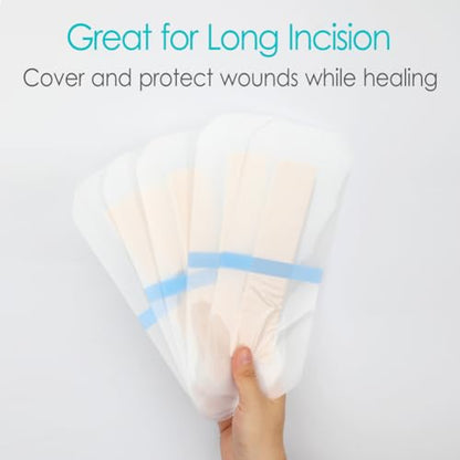 Silicone Knee Incision Bandages with Gentle Adhesive Wound Waterproof Dressing Absorbent Hip Water Barrier Shower Protector for Post Surgical Site Large Cuts Abrasions 4 x 10 Inch Pack of 5 - size: Waterproof 4"x10", style: Silicone(Pack of 5)