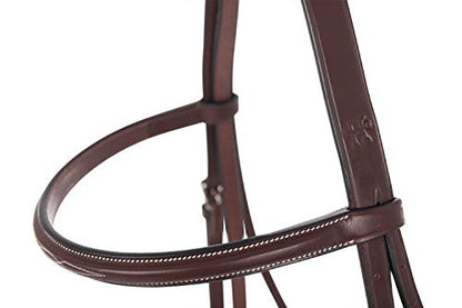 Huntley Equestrian Fancy Stitched Sedgwick Leather English Bridle and Reins - color: Australian Nut, size: Cob