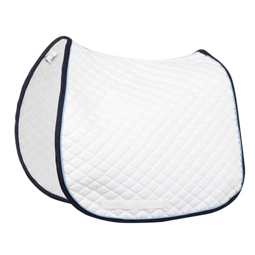 TuffRider Basic Dressage Saddle Pad - color: WT/NV/LTBL