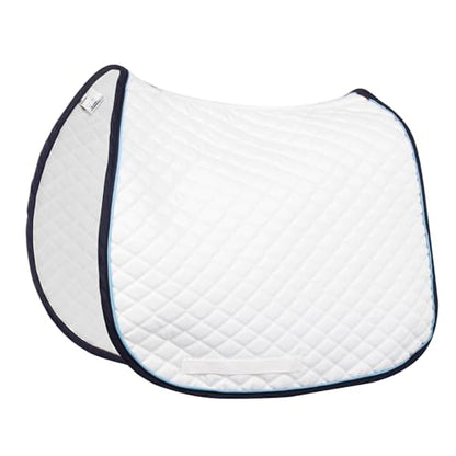 TuffRider Basic Dressage Saddle Pad - color: WT/NV/LTBL
