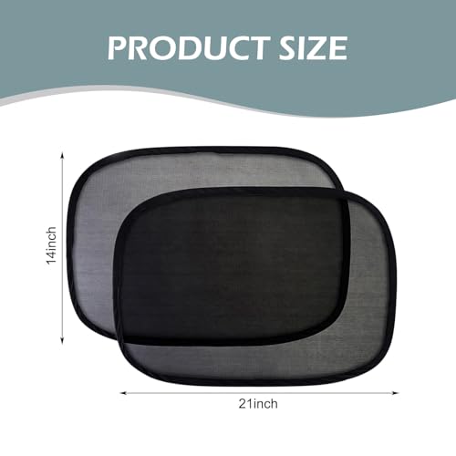 Car Window Shades for Baby, Double Layer Design Side Window Glass Transparent Isolation Mesh Screen, Sun Protection and Sun Shade Blocker, Glare Shield Protection,Mesh Car Window Shade (4 Pack)