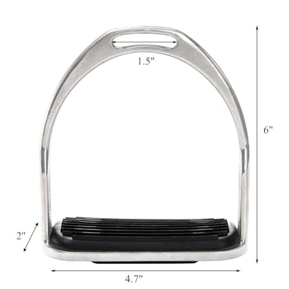 Cididu 2 Pack Horse Riding Stirrups, Metal Horse Saddle Stirrup with Rubber Pad, Safety Knee Ankle Protection Saddle Pain Stress Relief, Stirrup Irons for Trail Riding Training Beginners