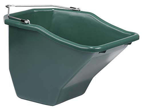 Little Giant® Plastic Better Bucket | Horse Feed Bucket | Ergonomically Designed | Flat Back Bucket | Made in USA | 20 Quarts | Green - color: Green, size: 20 Quarts