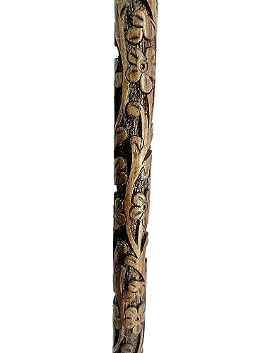 “Elegant Wooden Walking Stick with Handcrafted Floral Brass Handle – Stylish Men’s & Women’s Cane for Walking Support, Gifts & Everyday Use”