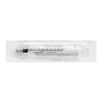 BRANDZIG 1mL Luer Lock Syringe (No Needle) – Sterile, Individually Wrapped – 100 Pack (100 Count) – for Professional & Personal Use