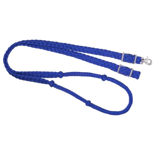 Tough 1 Deluxe Knotted Cord Roping Reins - color: Royal Blue
