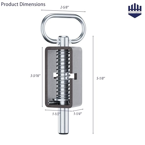 5-1/8'' Heavy Duty Trailer Gate Latch, Weld-On Spring Latch for Tracks 2pcs | Universal Spring Latch Assembly, Weld-On Spring Loaded Latch, Trailer Latch Lock with Plain Tube for Tracks, Ramp Doors - size: 5-1/8''