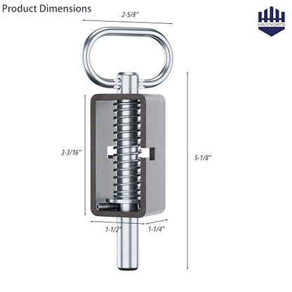 5-1/8'' Heavy Duty Trailer Gate Latch, Weld-On Spring Latch for Tracks 2pcs | Universal Spring Latch Assembly, Weld-On Spring Loaded Latch, Trailer Latch Lock with Plain Tube for Tracks, Ramp Doors - size: 5-1/8''