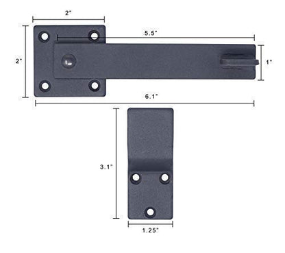 5.5" Hearth Creek Black Barn Door Hardware Farm Gate Latch