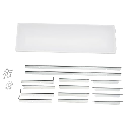 9.25 Gal Livestock Feed Trough with Stand, Heavy Duty Galvanized Steel Goat Feeder Trough for Sheep Horse Cattle, Raised Large Capacity Farm Animal Feeding Pan - color: Silver+White