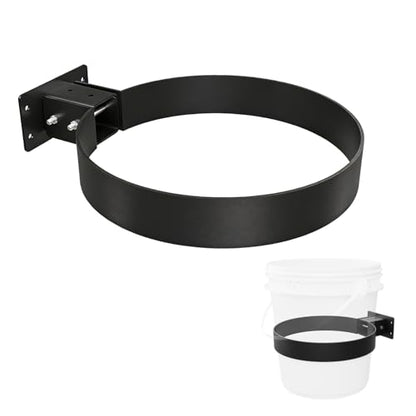 5 Gallon Bucket Holder, Feed Bucket Bracket, Wall-Mounted Installation | 5 Gallon Bucket Mount, Suitable for Stables, Fences, Garages, Black, 1 PCS