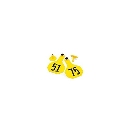 YTEX 3 Star Medium Cattle ID Ear Tags Yellow Numbered 126-150
