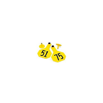 YTEX 3 Star Medium Cattle ID Ear Tags Yellow Numbered 126-150