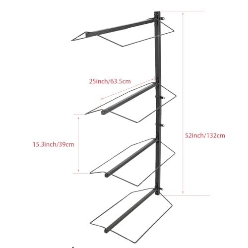 2 Pcs Saddle Rack Adjustable, 4 Tier Wall Mounted Saddle Stand Saddle Storage Rack Heavy Duty for Western and English Saddle Rack, Holds Tack, Pad, Accessories for Horses, 52 x 25 x 11 Inches