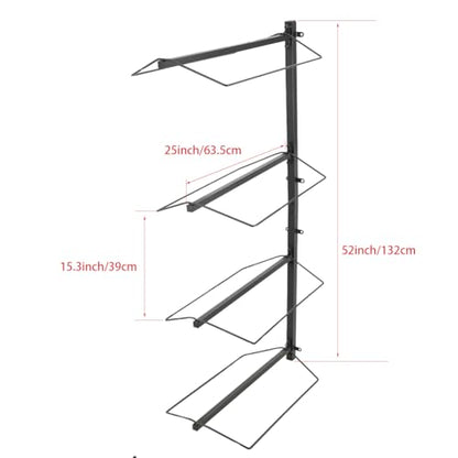 2 Pcs Saddle Rack Adjustable, 4 Tier Wall Mounted Saddle Stand Saddle Storage Rack Heavy Duty for Western and English Saddle Rack, Holds Tack, Pad, Accessories for Horses, 52 x 25 x 11 Inches