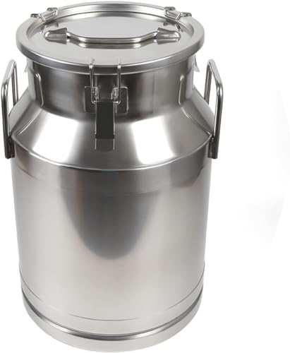 20L Stainless Steel Milk Can Wine Milk Bucket Wine Pail Bucket Milk Can Tote Jug with Sealed Lid Heavy Duty, with Independent Embedded Silicone Sealed Lid (20L) - size: 20L