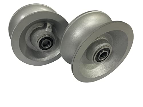 Pair of Replacement Chain Link Gate U-Groove Pipe Wheels-by Sourdough Gate Hardware