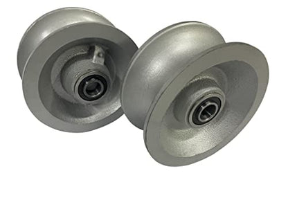 Pair of Replacement Chain Link Gate U-Groove Pipe Wheels-by Sourdough Gate Hardware