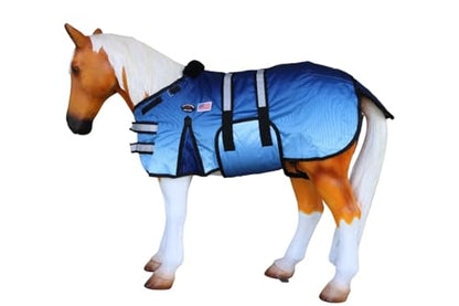 1680D Miniature Foal Pony Donkey Weanling Winter Blanket 519TS09-M - color: Ocean Ombre, size: 36-42 Inches (Medium)