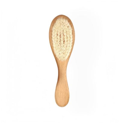 Baby Hair Brush with Wooden Handle, for Newborns & Toddlers-Natural Soft Goat Bristles-Ideal-Perfect Baby Registry Gift