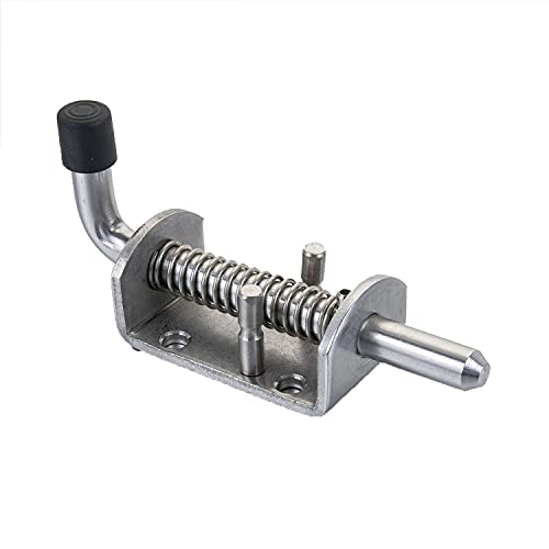 2 Pack Heavy Duty Stainless Steel Spring Loaded Barrel Bolt Latch Lock,Latch Pin for Door Shed Gate or Tailgate Trailer Garage