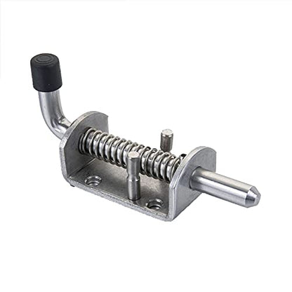 2 Pack Heavy Duty Stainless Steel Spring Loaded Barrel Bolt Latch Lock,Latch Pin for Door Shed Gate or Tailgate Trailer Garage
