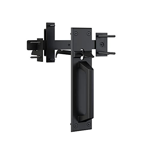 Sdstone Heavy Duty Gate Latch for Wooden Fence，Two Sided Gate Latch for Outdoor Fence， Door Latch Gate Hardware for Wooden Gates, Pool Gate, Backyard, Garden（Black） - style: GL-2