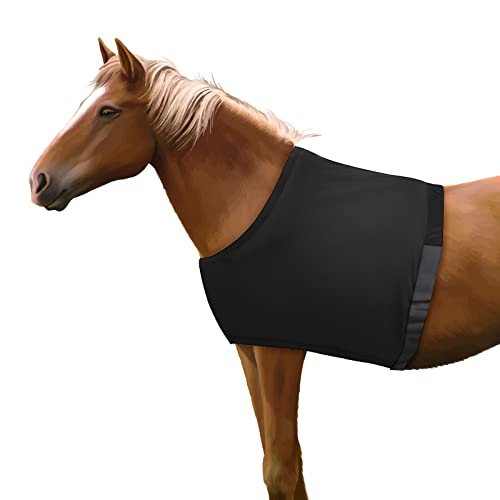 Horse Shoulder Guard, High Elastic Spandex Fabric Horse Vest - Anti-Rub Bib - Black(Size L) - color: Black, size: Large