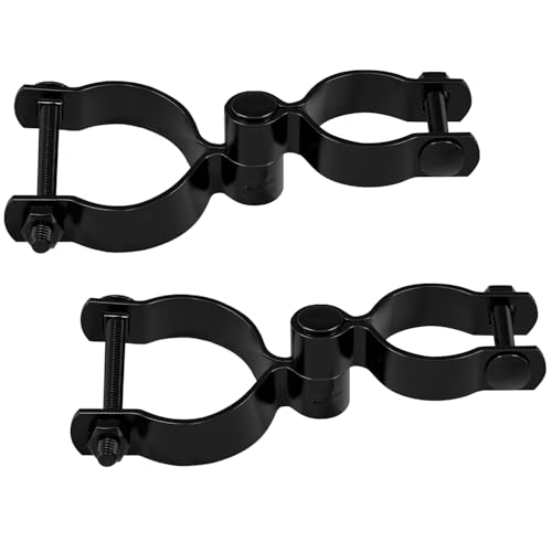 VIVIDA 1-3/8" x 2-3/8" Chain Link Fence Black Gate Hinge Kit, 2 Pack - color: Black (2 Set), size: 1-3/8" x 2-3/8"