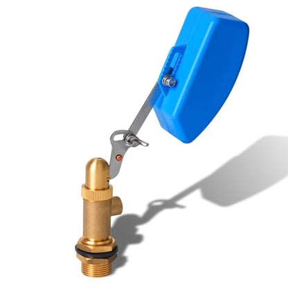2 Pcs Brass Float Valve 3/4 Inch, Water Tank Float Valve Auto Fill - style: 3/4" Blue