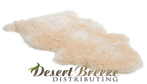 New Zealand Lambskin Baby Rug, Unshorn Sheepskin, Large 2x3 ft, Oeko-Tex - size: 2' x 2'11" (Natural Shape)