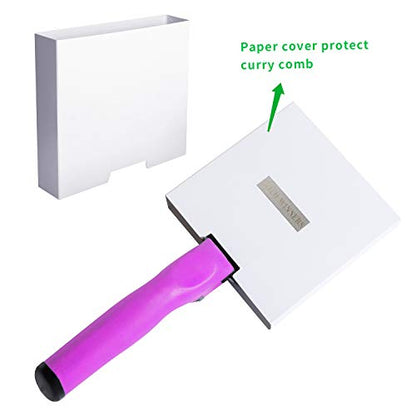 BOTH WINNERS Reversible Stainless Steel Curry Comb with Soft Touch Grip (Pink) - color: pink